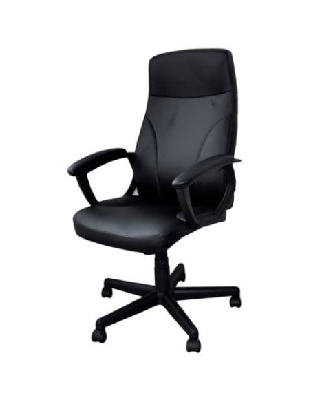 Poltrona direzionale nera ecopelle con braccioli Office Products Crete 23023311-05