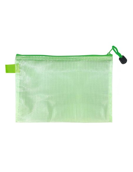Busta in rete con chiusura  zip Lebez - in PVC colorato trasparente - 33x23 cm - 3014
