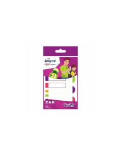 Etichette Avery plastificabili resistenti per materiale scolastico 3 formati - conf. 24 pz - colori fluo - 2