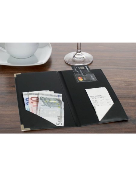 Portaconto Securit® Classic in similpelle 12x23 cm nero MC-CRBP-BL