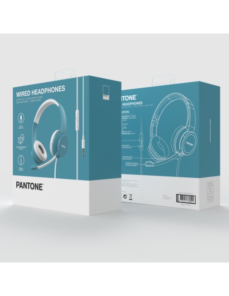 SMARTWORK HEADPHONE CABLE+MIC LBLUE
