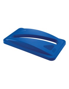 Coperchio per Slim Jim con foro a taglio per la carta Rubbermaid BLUE FG270388BLUE 2