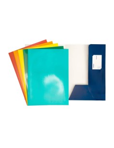 Cartelline a 2 lembi 4Mat 32x24 cm in cartoncino plastificato 300 g/m² blu conf. da 10 pezzi - 3760 01 2