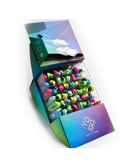 Espositore 48 Cavi Flat USB A / Micro USB B Multicolor