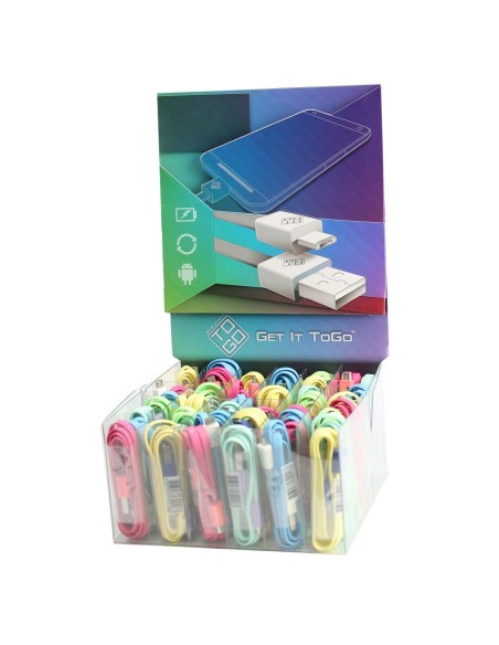 Espositore 48 Cavi Flat USB A / Micro USB B Multicolor