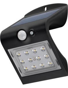 Lampada LED Solare a Muro 1,5W IP65 Sensore di Movimento Nero