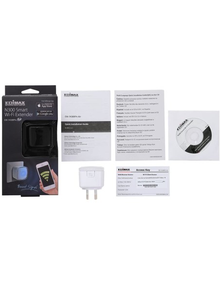 Ripetitore Wireless da Muro 2,4GHz N300 Smart Wi-Fi con EdiRange App, EW-7438RPN AIR