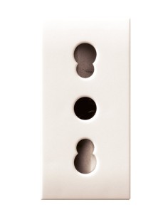 Domus S44 Presa Bipasso 2P+T 10/16A 250V 1 Modulo Bianco Lucido, 441006/15TS
