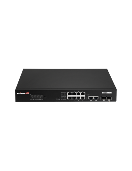 Smart Switch Web a Lungo Raggio 12 porte Gigabit PoE+ VLAN con 2 porte Gigabit RJ45 e 2 porte SFP, GS-5210PL