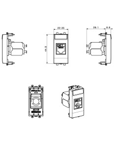 Domus S44 Presa RJ45 Cat.7 FTP Bianco Lucido 2