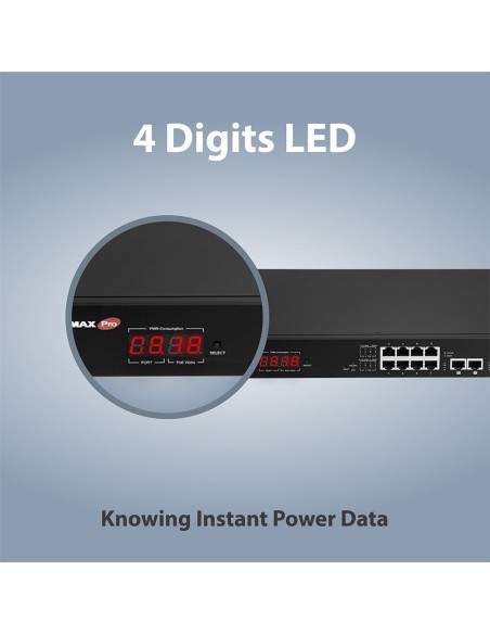 Smart Switch Web a Lungo Raggio 12 porte Gigabit PoE+ VLAN con 2 porte Gigabit RJ45 e 2 porte SFP, GS-5210PL