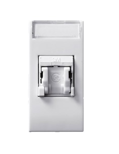 Domus S44 Presa RJ45 Cat.6 UTP Connettore 3M con Tappo Bianco Lucido
