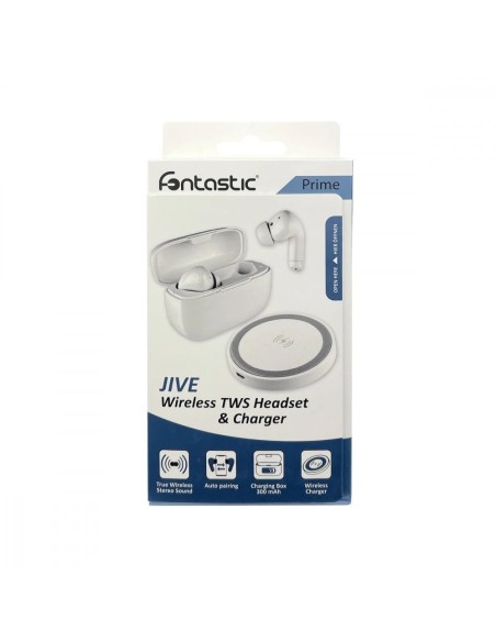 Cuffie Auricolari TWS Jive con Custodia di Ricarica USB-C™ e Pad Caricatore a Induzione Bianco