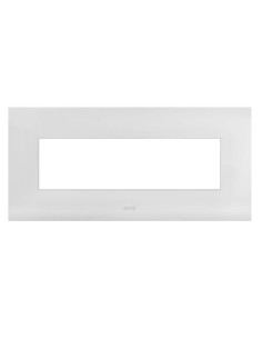 Placca Serie Smart44 in Metallo 7 Moduli Bianco Opaco