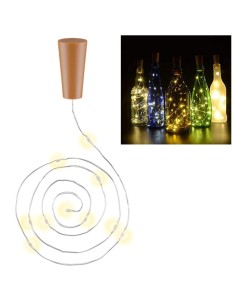 Strip 10 LED con Timer Bianco Caldo per Bottiglia