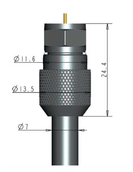 Confezione 10 Adattatori F per Cavi Diametro 6,8/7mm