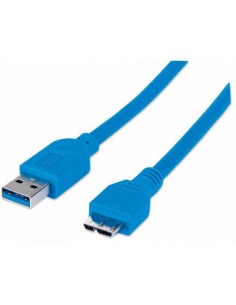 Cavo USB 3.2 Gen 1 SuperSpeed A/Micro B M/M 1 m Blu in Blister