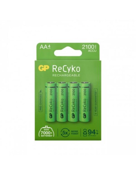 Blister 4 Batterie Ricaricabili AA Stilo 2100mAh GP ReCyko