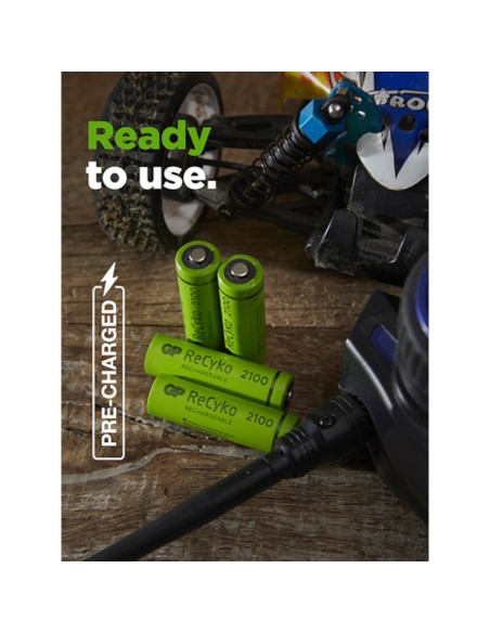 Blister 4 Batterie Ricaricabili AA Stilo 2100mAh GP ReCyko