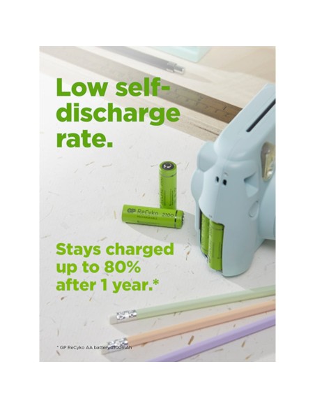 Blister 4 Batterie Ricaricabili AA Stilo 2100mAh GP ReCyko