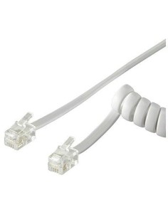 Cavo telefonico spiralato per cornetta 4mt RJ10 4P4C Bianco