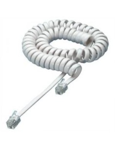 Cavo telefonico spiralato per cornetta 4mt RJ10 4P4C Bianco 2