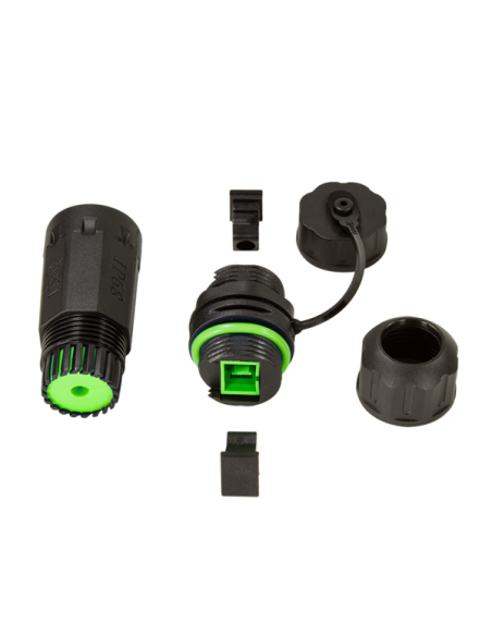 Connettore Fibra Ottica SC Simplex Impermeabile IP68 con Pressacavo e Cappuccio Antipolvere