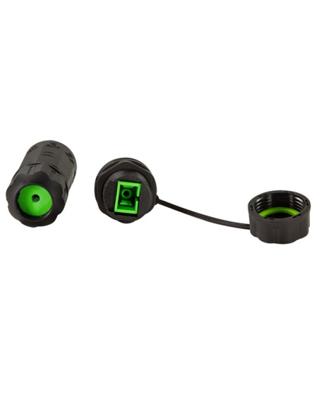 Connettore Fibra Ottica SC Simplex Impermeabile IP68 con Pressacavo e Cappuccio Antipolvere