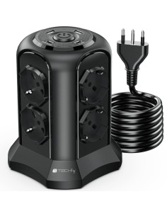 Multipresa da Tavolo a Torretta Salvaspazio 8 Posti Italiana Bipasso / Schuko 2 USB-A e 2 USB-C™