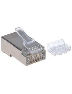Confezione 50 Plug RJ45 STP per Cavo Rigido Flessibile Cat.6A STP 2