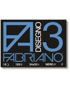 Album da disegno Fabriano F3 NERO 125 g/m² 24x33 cm nero - 10 fogli 04001017