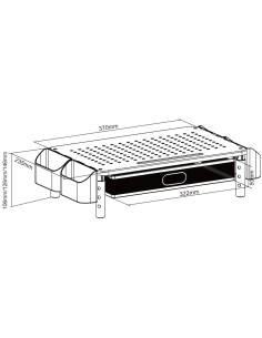 Supporto per Monitor Ergonomico Regolabile a 3 Altezze con Cassetto e Portaoggetti 2