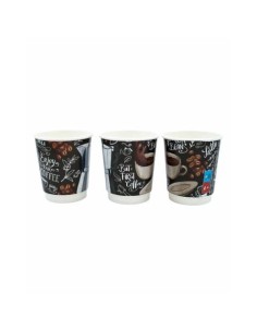 Bicchiere in cartoncino a doppia camera Le Nappage per bevande calde con scritta conf. 25 pz 18 cl - 61182