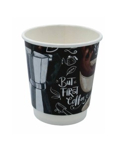 Bicchiere in cartoncino a doppia camera Le Nappage per bevande calde con scritta conf. 25 pz 18 cl - 61182 2