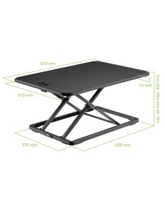 Convertitore da Scrivania In Piedi Postazione di Lavoro Sit Stand Ultra Slim Altezza Regolabile 2