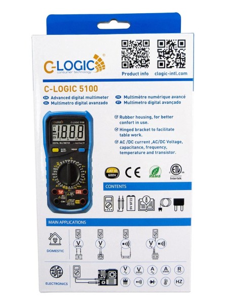 Multimetro Digitale 2000 Counts CLOGIC5100CBINT