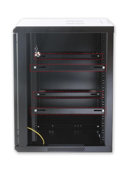 Coppia staffe a L Laterale per Rack 19'' a Muro Prof. 600mm Nero