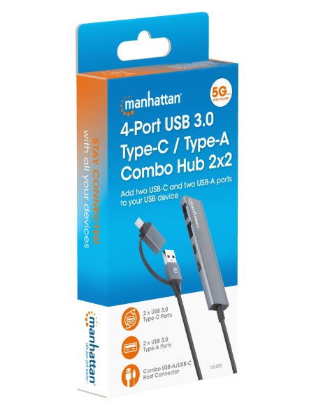 Hub 2 Porte USB-A + 2 Porte USB-C™ USB 3.2 Gen 1