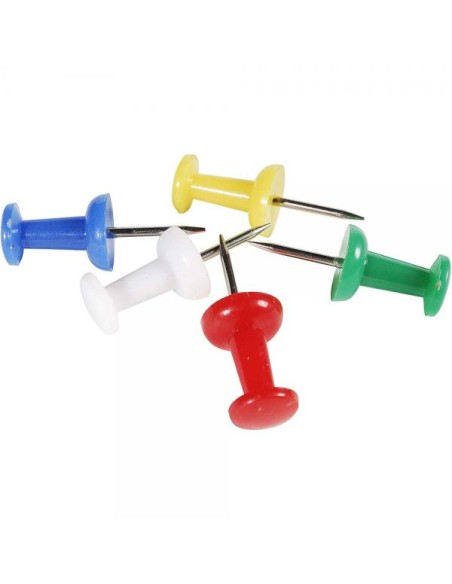 Spilli Colorati Puntine con Testina per Lavagne in Sughero 20 pz