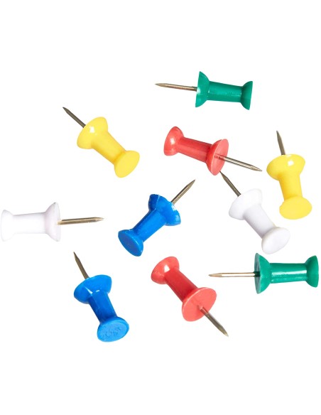 Spilli Colorati Puntine con Testina per Lavagne in Sughero 20 pz