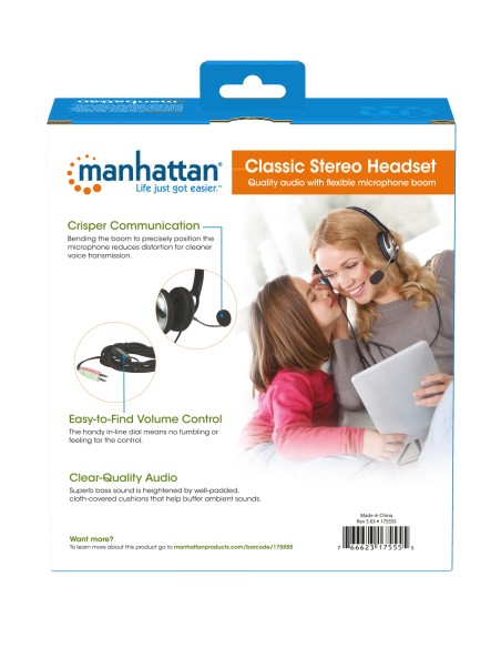 Cuffia Stereo Classica con Microfono 2x3.5mm