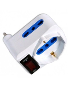 Adattatore Compatto con 2 Prese Bipasso e 1 Bipasso/Schuko Spina 10A 2
