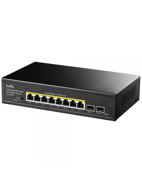 Switch Gigabit PoE+ 8 Porte con 2 slot SFP Gigabit, GS1008PS2