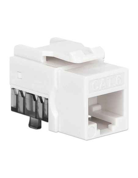 Frutto Keystone Slim Cat.6 per Cavo Rigido con Supporto Punch-Down 25 pz Bianco