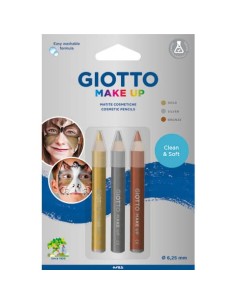 Tris tematico di matite cosmetiche GIOTTO oro, argento, bronzo metallizzate - conf. 3 pezzi 473200
