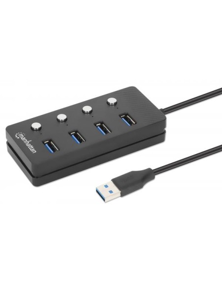 Hub USB 3.2 Gen 1 a 4 porte Type-A con Interruttori per Singola Porta