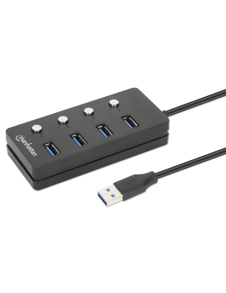 Hub USB 3.2 Gen 1 a 4 porte Type-A con Interruttori per Singola Porta
