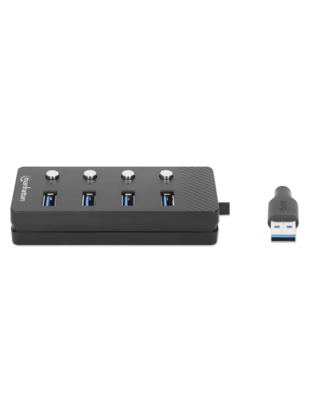 Hub USB 3.2 Gen 1 a 4 porte Type-A con Interruttori per Singola Porta