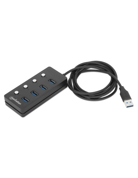 Hub USB 3.2 Gen 1 a 4 porte Type-A con Interruttori per Singola Porta