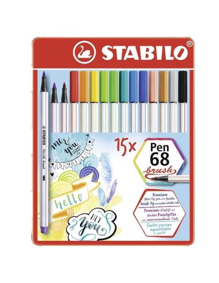 AST15 COL ASS STABILO PEN68 BRUSH